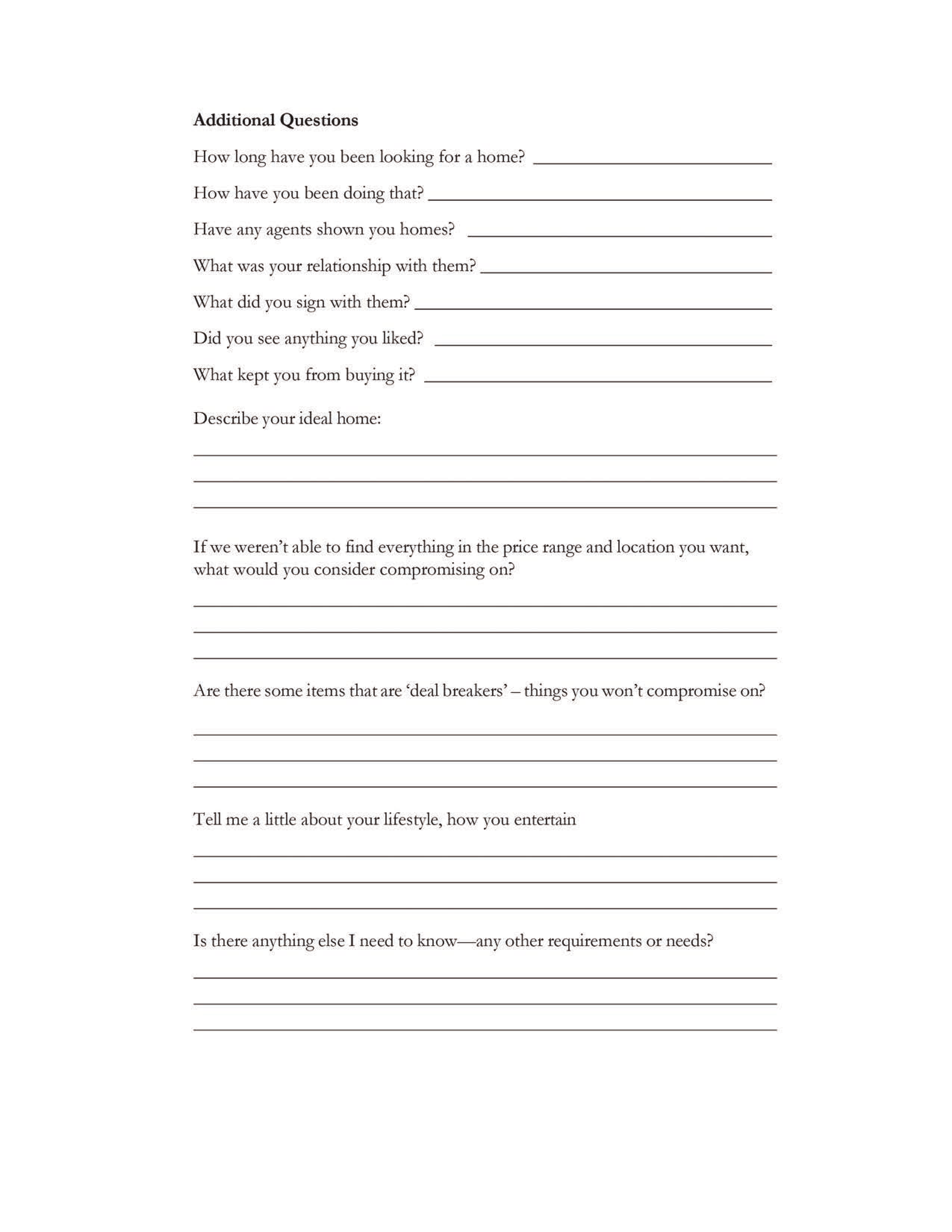 Buyer Qualification Worksheet 