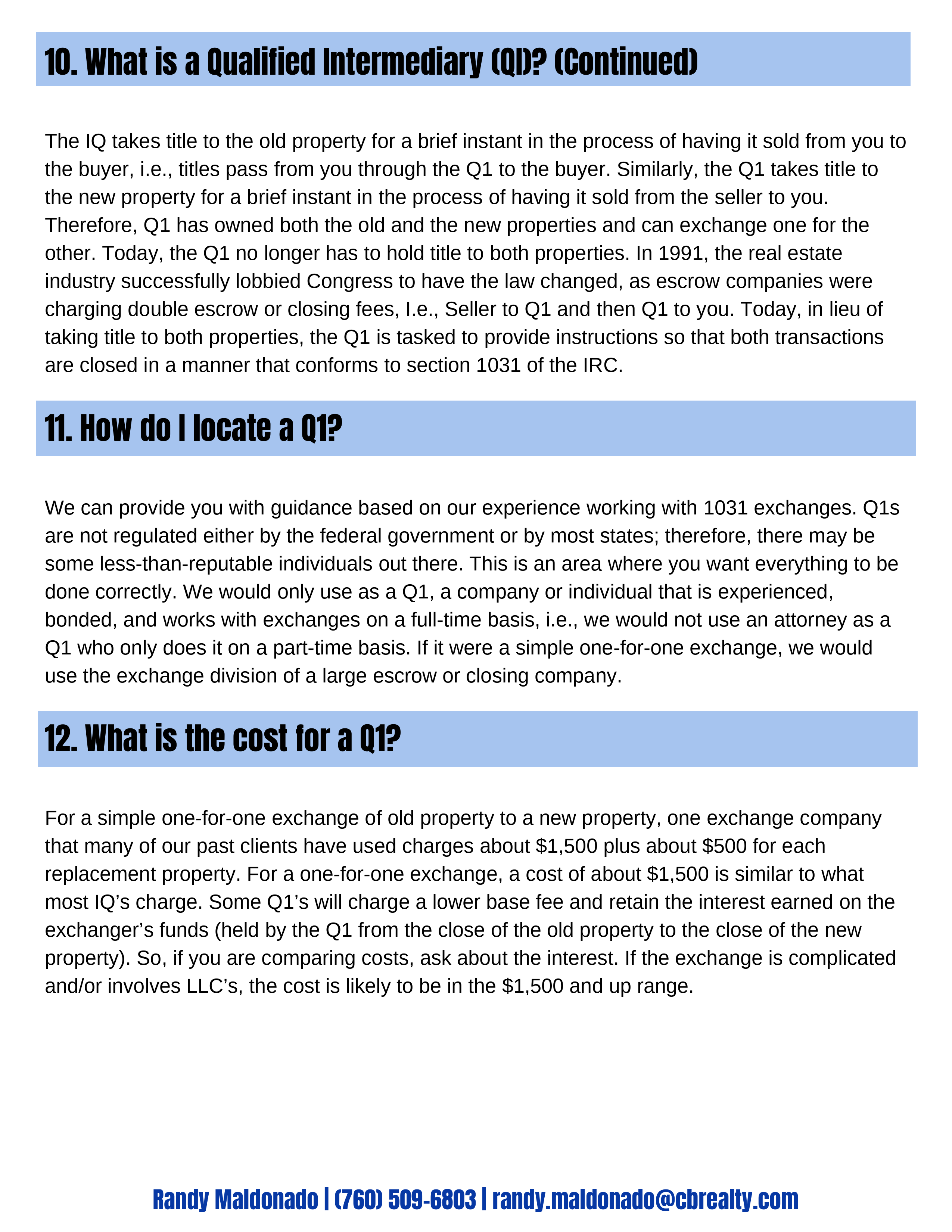 1031 Exchange (5/14)