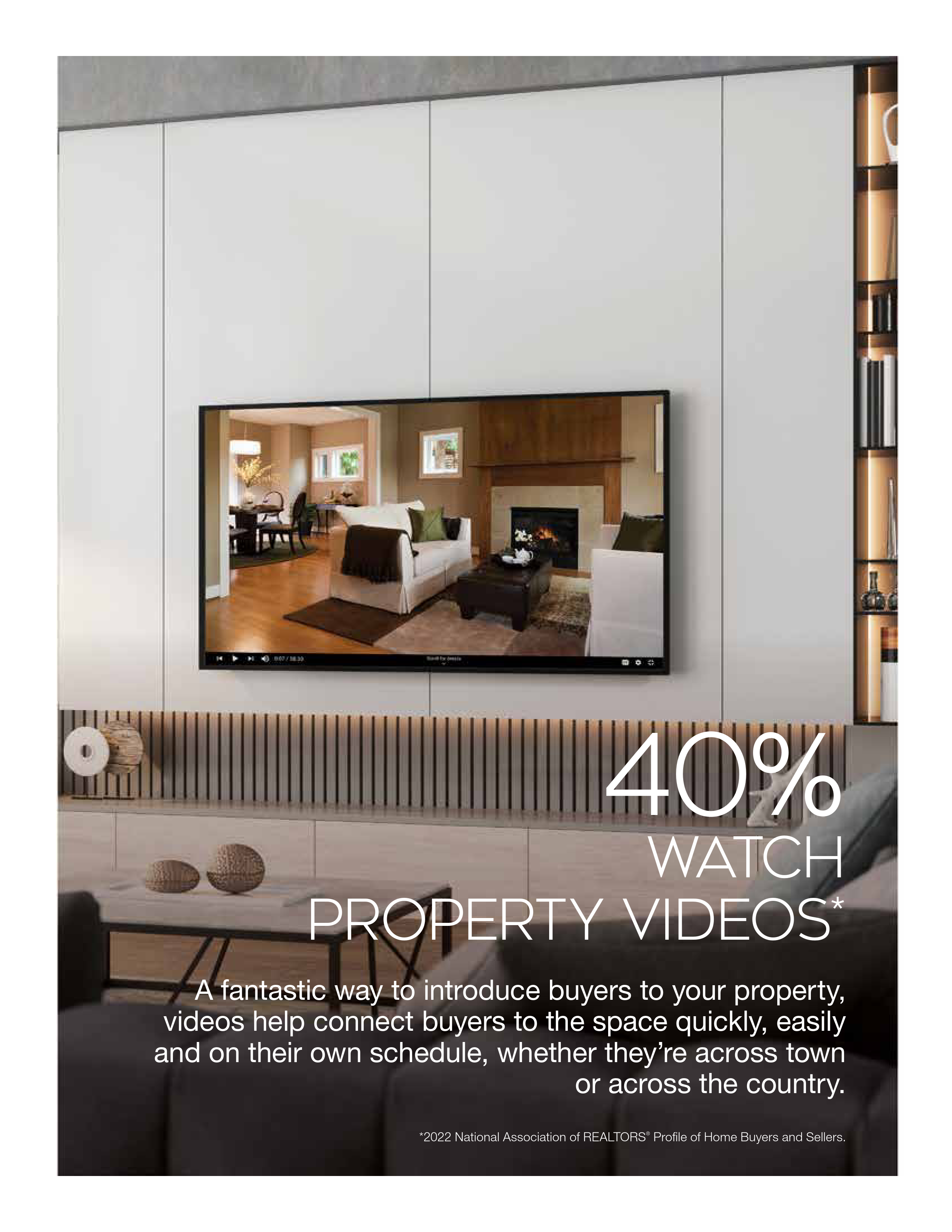 40% WATCH PROPERTY VIDEOS